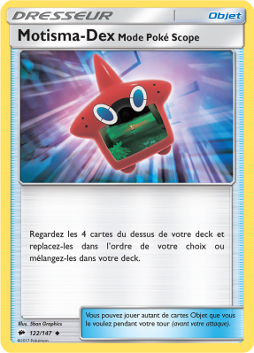 Carte Pokémon Motisma-Dex Mode Poké Scope 122/147 Peu commune Ombres Ardentes