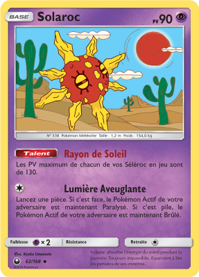 Carte Pokémon Solaroc 62/168 Peu commune Tempête Céleste