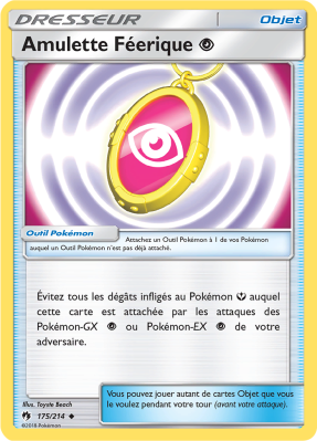 Carte Pokémon Amulette Féerique Psy 175/214 Peu commune Tonnerre Perdu