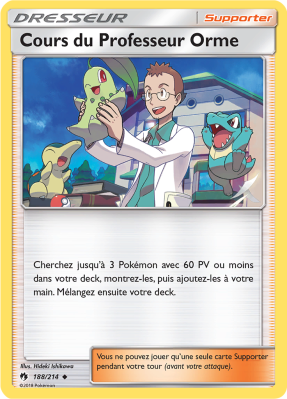 Carte Pokémon Cours du Professeur Orme 188/214 Peu commune Tonnerre Perdu