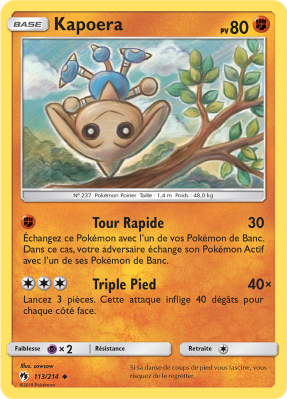 Carte Pokémon Kapoera 113/214 Peu commune Tonnerre Perdu