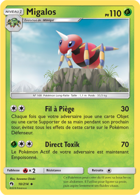 Carte Pokémon Migalos 10/214 Peu commune Tonnerre Perdu