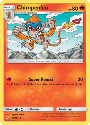 Carte Pokémon Chimpenfeu 22/156 Peu commune Ultra-Prisme
