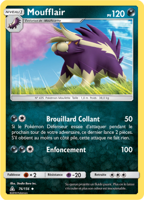 Carte Pokémon Moufflair 76/156 Peu commune Ultra-Prisme