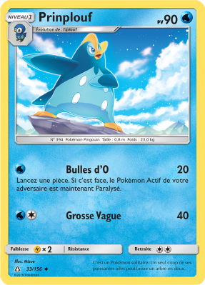 Carte Pokémon Prinplouf 33/156 Peu commune Ultra-Prisme