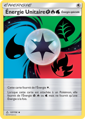 Carte Pokémon Énergie Unitaire Plante Feu Eau 137/156 Peu commune Ultra-Prisme