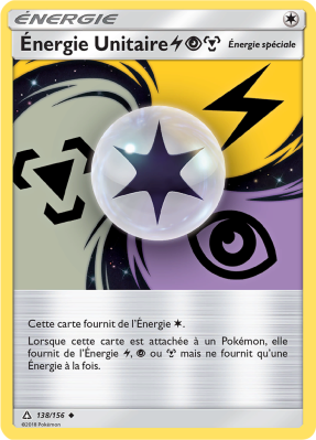 Carte Pokémon Énergie Unitaire Électrique Psy Métal 138/156 Peu commune Ultra-Prisme
