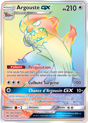 Carte Pokémon Argouste-GX 157/149 Rainbow Soleil et Lune (JCC)