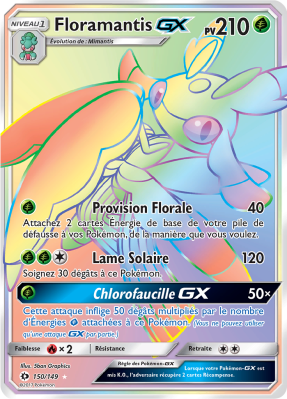 Carte Pokémon Floramantis-GX 150/149 Rainbow Soleil et Lune (JCC)