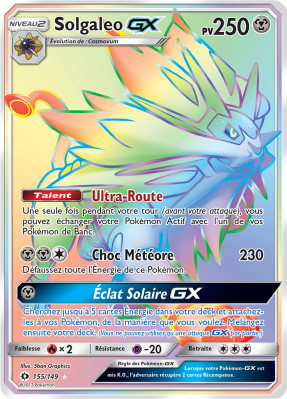Carte Pokémon Solgaleo-GX 155/149 Rainbow Soleil et Lune (JCC)