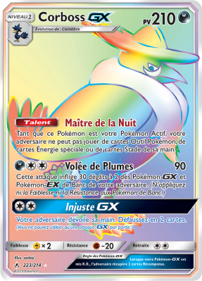 Carte Pokémon Corboss-GX 223/214 Rainbow Alliance Infaillible