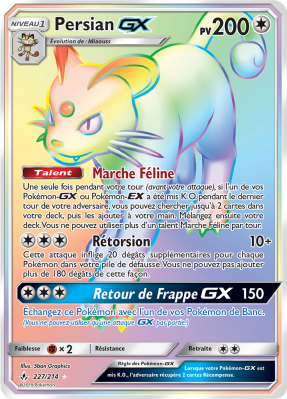 Carte Pokémon Persian-GX 227/214 Rainbow Alliance Infaillible