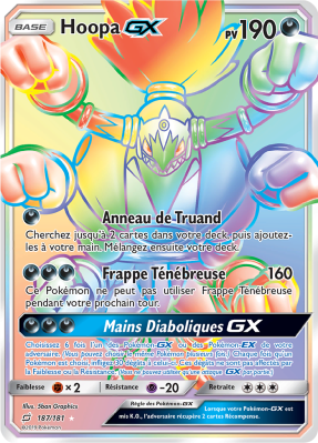 Carte Pokémon Hoopa-GX 187/181 Rainbow Duo de Choc