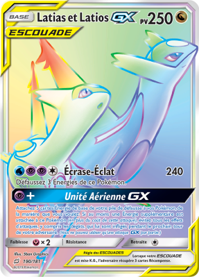 Carte Pokémon Latias et Latios-GX 190/181 Rainbow Duo de Choc