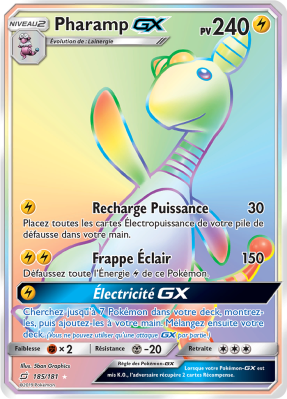 Carte Pokémon Pharamp-GX 185/181 Rainbow Duo de Choc