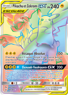 Carte Pokémon Pikachu et Zekrom-GX 184/181 Rainbow Duo de Choc