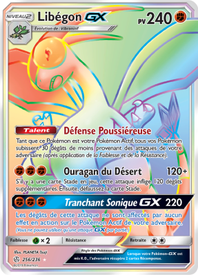 Carte Pokémon Libégon-GX 256/236 Rainbow Éclipse Cosmique