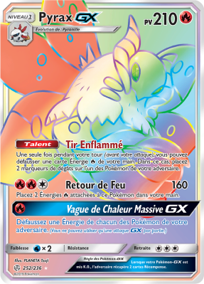 Carte Pokémon Pyrax-GX 252/236 Rainbow Éclipse Cosmique