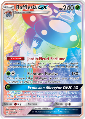 Carte Pokémon Rafflesia-GX 250/236 Rainbow Éclipse Cosmique