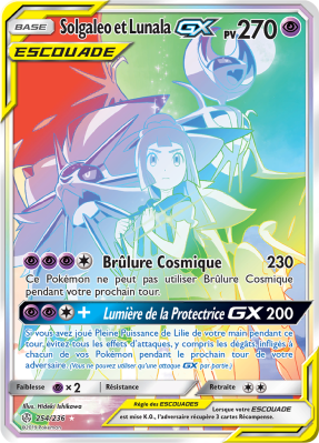 Carte Pokémon Solgaleo et Lunala-GX 254/236 Rainbow Éclipse Cosmique