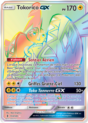 Carte Pokémon Tokorico-GX 153/145 Rainbow Gardiens Ascendants