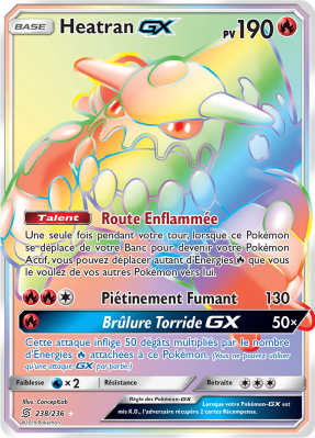 Carte Pokémon Heatran-GX 238/236 Rainbow Harmonie des Esprits