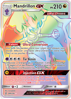 Carte Pokémon Mandrillon-GX 249/236 Rainbow Harmonie des Esprits