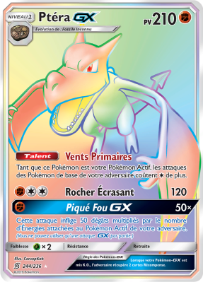 Carte Pokémon Ptéra-GX 244/236 Rainbow Harmonie des Esprits