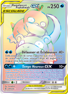 Carte Pokémon Ramoloss et Psykokwak-GX 239/236 Rainbow Harmonie des Esprits