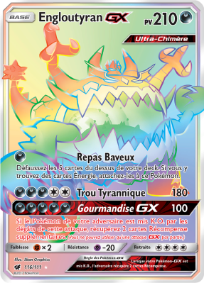 Carte Pokémon Engloutyran-GX 116/111 Rainbow Invasion Carmin
