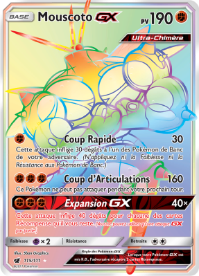 Carte Pokémon Mouscoto-GX 115/111 Rainbow Invasion Carmin