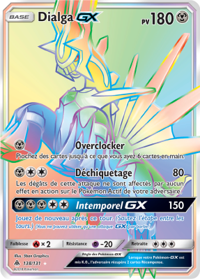 Carte Pokémon Dialga-GX 138/131 Rainbow Lumière Interdite