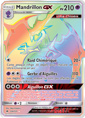 Carte Pokémon Mandrillon-GX 134/131 Rainbow Lumière Interdite