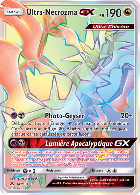 Carte Pokémon Ultra-Necrozma-GX 140/131 Rainbow Lumière Interdite