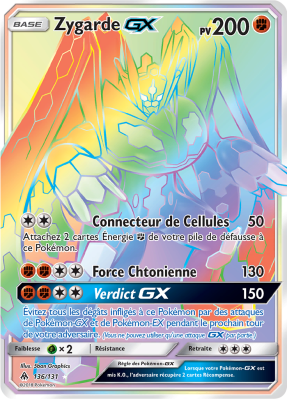 Carte Pokémon Zygarde-GX 136/131 Rainbow Lumière Interdite
