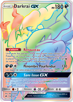 Carte Pokémon Darkrai-GX 158/147 Rainbow Ombres Ardentes