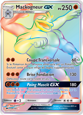 Carte Pokémon Mackogneur-GX 154/147 Rainbow Ombres Ardentes