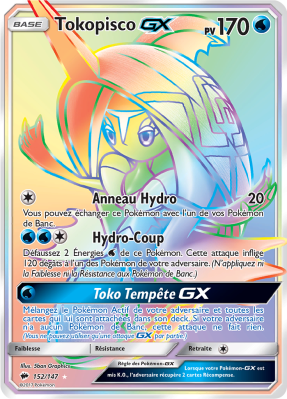 Carte Pokémon Tokopisco-GX 152/147 Rainbow Ombres Ardentes