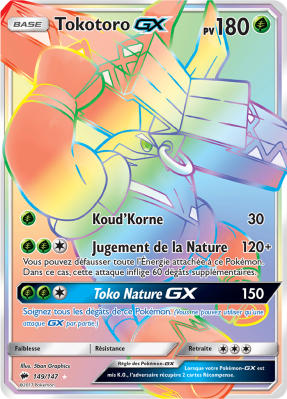Carte Pokémon Tokotoro-GX 149/147 Rainbow Ombres Ardentes