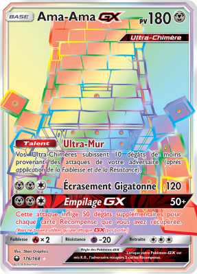 Carte Pokémon Ama-Ama-GX 176/168 Rainbow Tempête Céleste