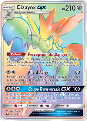 Carte Pokémon Cizayox-GX 175/168 Rainbow Tempête Céleste