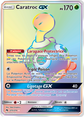 Carte Pokémon Caratroc-GX 215/214 Rainbow Tonnerre Perdu
