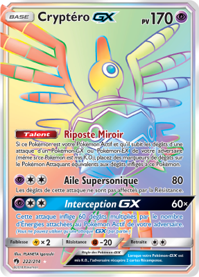 Carte Pokémon Cryptéro-GX 222/214 Rainbow Tonnerre Perdu
