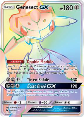 Carte Pokémon Genesect-GX 224/214 Rainbow Tonnerre Perdu