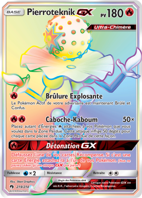Carte Pokémon Pierroteknik-GX 219/214 Rainbow Tonnerre Perdu