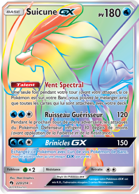 Carte Pokémon Suicune-GX 220/214 Rainbow Tonnerre Perdu