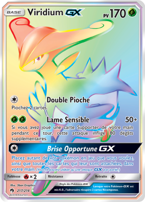 Carte Pokémon Viridium-GX 217/214 Rainbow Tonnerre Perdu