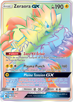 Carte Pokémon Zeraora-GX 221/214 Rainbow Tonnerre Perdu
