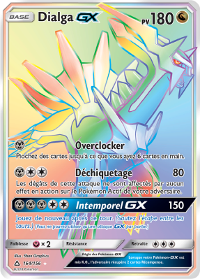 Carte Pokémon Dialga-GX 164/156 Rainbow Ultra-Prisme