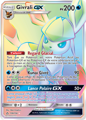Carte Pokémon Givrali-GX 159/156 Rainbow Ultra-Prisme